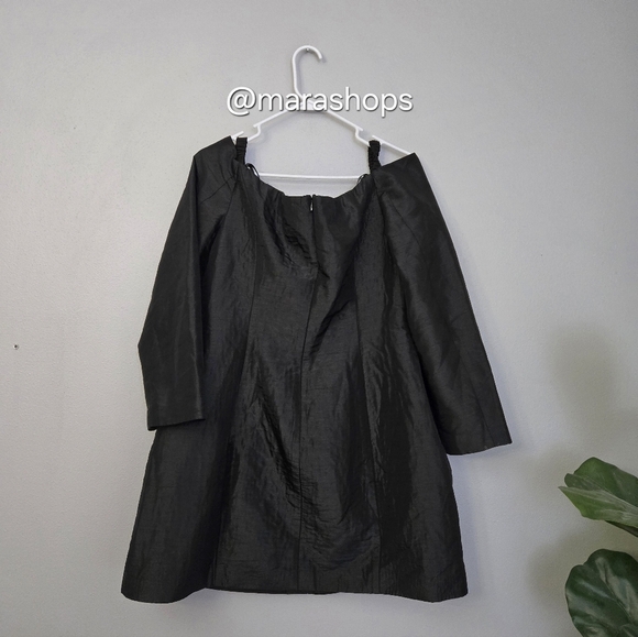 Hutch Long Sleeve Off The Shoulder Black Mini Dress - Picture 6 of 8